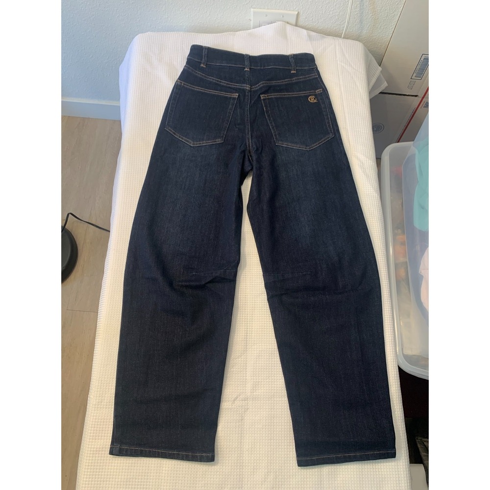 (E-126) Carla Rockmore Collection Jeans Women Size 2 Dark Wash Wide Leg High Ris - Picture 3 of 10
